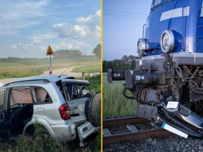 Wypadek na przejeździe kolejowym w Wołyńcach. Wstrząsające nagranie