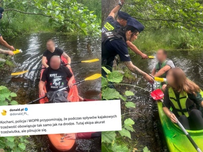 Policja badająca trzeźwość kajakarzy zdziwiła internet i przypomniała, że spływ po spożyciu jest wykroczeniem