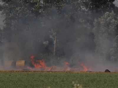 Zboże, kombajn i gałęzie w ogniu. Strażacy interweniowali w gm. Sokoły i Szepietowo