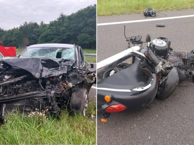 Nie żyje motocyklista. Zderzył się z samochodem na drodze ekspresowej S22