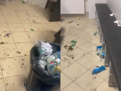 Obrzydliwy syf. W takim stanie piłkarze z Izraela zostawili szatnie w Częstochowie [VIDEO]