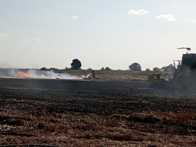 Pożar podczas prac rolnych