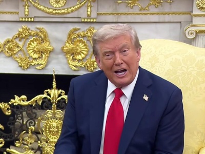 Odlot Trumpa na spotkaniu z Zełenskim. 