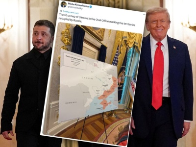 Taką mapę pokazali Zełenskiemu w Gabinecie Owalnym. 