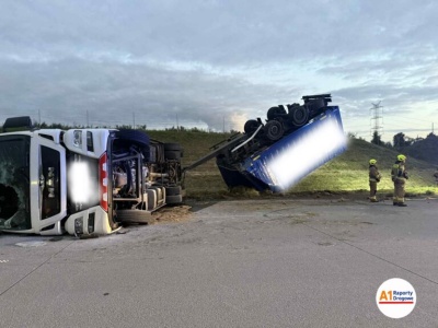 Przewrócona ciężarówka na A1. Duże utrudnienia!