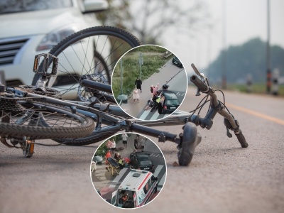 Groźny wypadek w Sopocie: 80-latka wjechała autem na rowerzystkę [film]