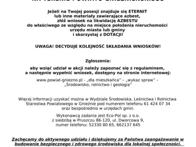 Rusza akcja likwidacji azbestu w powiecie gnieźnieńskim