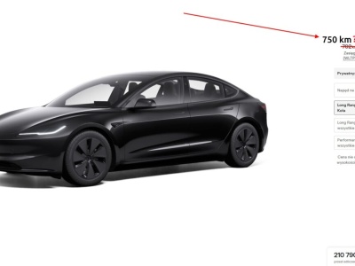 Tesla Model 3 LR RWD (Highland) z baterią LG5M 82-84 kWh pojawiła się w Niemczech. Zasięg 750 jedn. WLTP, dostawy wkrótce