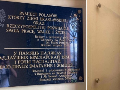 Białoruś: Z kościoła w Brasławiu zniknęła polska tablica pamiątkowa