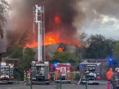 Pożar pustostanu w Gdyni Babich Dołach