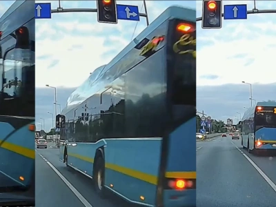 Autobus PKM na czerwonym świetle. Mieszkańcy alarmują o niebezpiecznych manewrach kierowców w Jaworznie