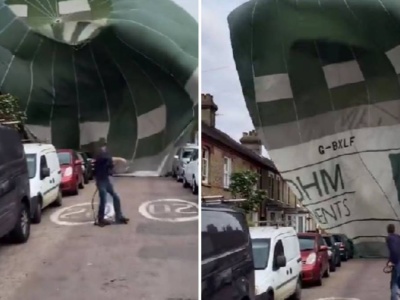 Niespodziewane lądowanie balonu na brytyjskiej ulicy. Na pomoc ruszyli świadkowie
