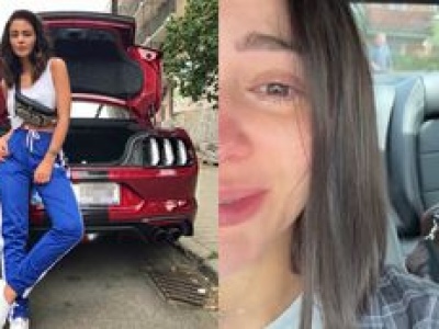 Honorata Skarbek SZLOCHA w Mustangu, którego zamierza sprzedać: 