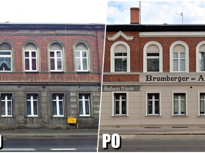 Remont w Bydgoszczy wywołał burzę. Poszło o odnowione niemieckie napisy