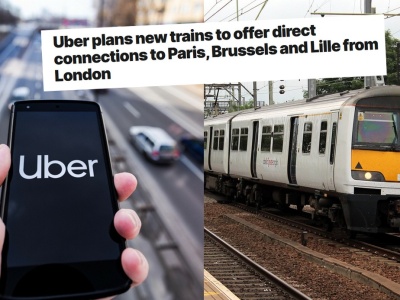 Uber planuje mieć własne pociągi, pierwsza linia ma powstać pomiędzy Paryżem a Londynem