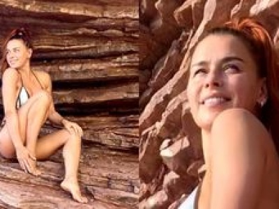 Wakacyjna Natasza Urbańska w bikini pręży smukłe ciało na skałach. Internauci: 