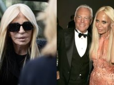 Donatella Versace oddała hołd Giorgio Armaniemu. Projektantka pojawiła się w tłumie żałobników