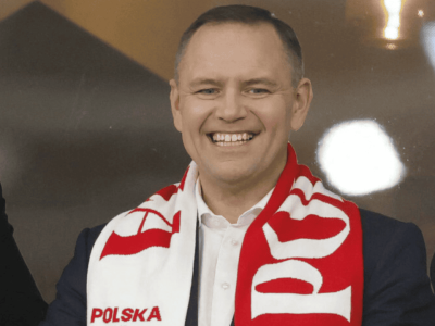 TAK Nawrocki szalał na meczu. Złapali go na trybunach dla VIP-ów!