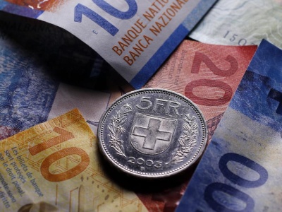 Frank szwajcarski zyskuje kosztem jena