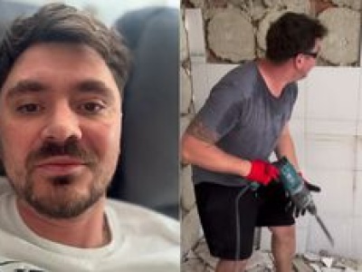 Daniel Martyniuk skuwa kafle na budowie. Internauci: 