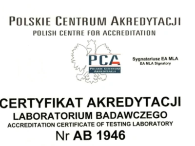 Laboratorium badawcze Wodnika z akredytacją