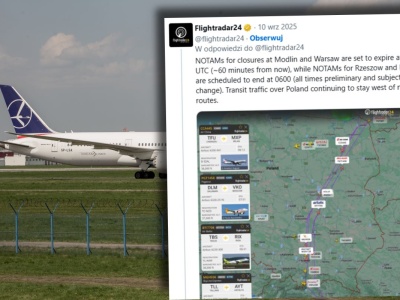 Rosyjskie drony nad Polską. Zamknięto cztery lotniska. Na wchodzie lata szczególny samolot