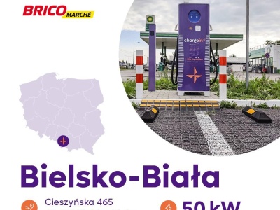 ChargeIn uruchomił kolejną stację ładowania. Tym razem to Bielsko-Biała przy ul. Cieszyńskiej 465