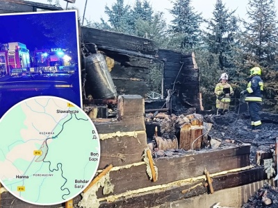 Tragiczny pożar w Kuzawce. Strażacy zobaczyli samochód i dom w ogniu. Nie żyją ojciec i syn