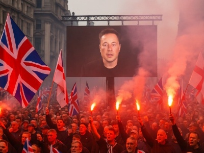 Chaos w Londynie, 100 000 demonstrantów, przemawiał Musk. „Albo będziecie się bronić, albo zginiecie”