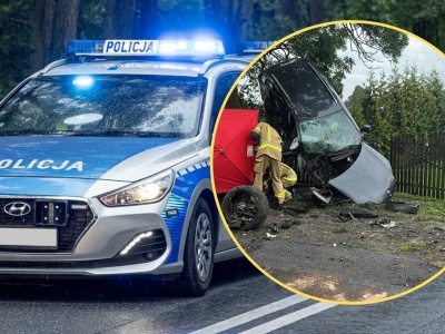 Tragedia pod Lelowem. Kierowca poniósł śmierć na miejscu, w aucie dziecko