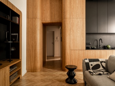 Mieszkanie w modernistycznej kamienicy w Warszawie według projektu NOI Studio.