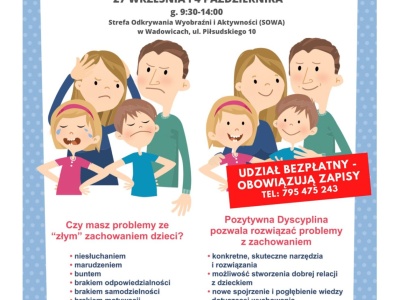 Pozytywna Dyscyplina – warsztaty dla rodziców w Wadowicach!