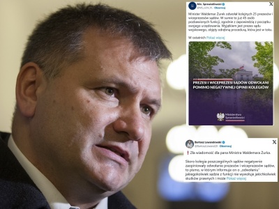 Bezprawie! Żurek odwołał prezesów sądów wbrew kolegiom