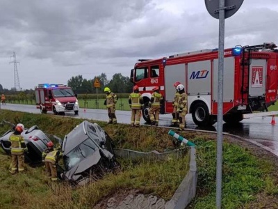 Zderzenie na obwodnicy Łańcuta. Trzy osoby w szpitalu i utrudnienia w ruchu [ZDJĘCIA]