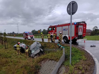 Poważny wypadek na obwodnicy Łańcuta. Trzy osoby w szpitalu