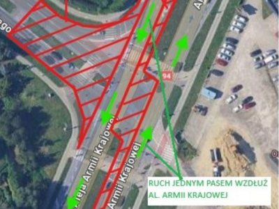 Od dziś do poniedziałku utrudnienia na skrzyżowaniu Armii Krajowej z Krzyżanowskiego