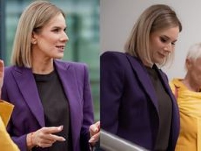 Marta Nawrocka spotkała się z Błaszczyk w klinice. Zagrała intensywnym fioletem