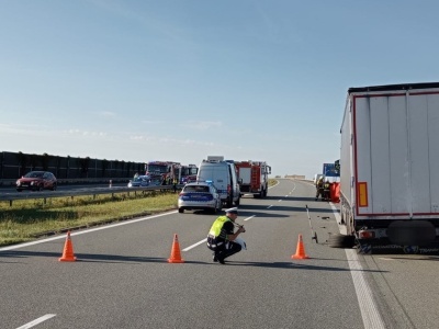 Tragedia na autostradzie A1 pod Włocławkiem. Zmieniał koło i doszło do tragedii
