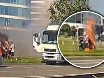 Chwile grozy w Warszawie. Jechał elektrycznym wózkiem inwalidzkim i zaczął się palić