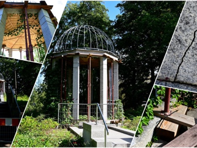 Parkowa altana zabezpieczona przed zawaleniem. Remont może pochłonąć kilkadziesiąt tysięcy złotych [FOTO]