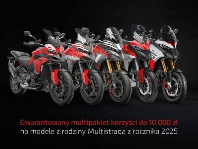 Multipakiet korzyści do 10 000 zł na modele z rodziny Ducati Multistrada z rocznika 2025
