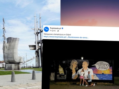 Gdynia: chłop oświadczył się dziewczynie, ustawiając dedykowany im kontener z muralem