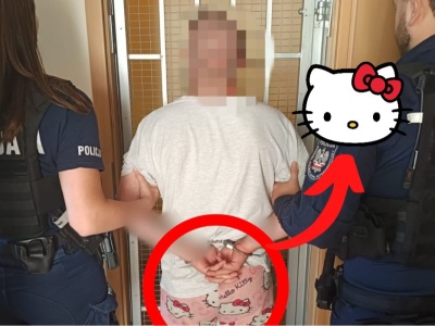 Rogoźno: policjanci zwrócili uwagę na faceta leżącego w gaciach Hello Kitty obok samochodu i tak trafili na dilerów