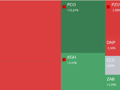Mapa GPW: Pepco, Pekao, PZU, Azoty i PCF w centrum uwagi