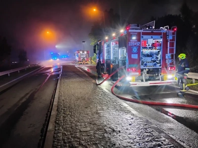 Pożar fabryki okien w Rusocinie. Z pożarem walczyło 80 strażaków