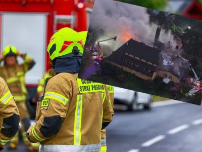 Pożar hotelu na Mazowszu. Z ogniem walczy ponad stu strażaków