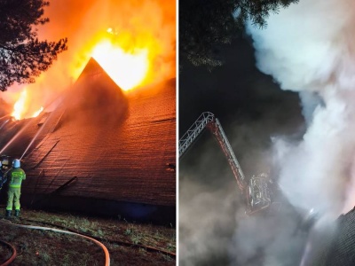 Wielki pożar na Mazowszu. Płonie hotel, w akcji około 130 strażaków