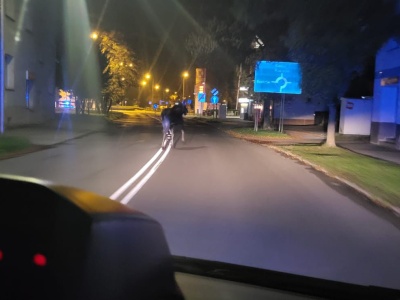 Łoś wybrał się na nocny spacer po Tarnowie. Obstawę zapewniła policja