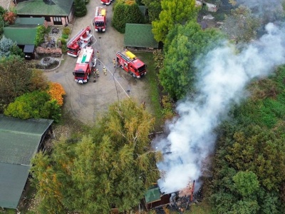 Pożar domku letniskowego na terenie agroturystyki