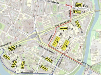 ZDiUM zapowiada weekendowe utrudnienia w ruchu w centrum i przy pl. Grunwaldzkim.